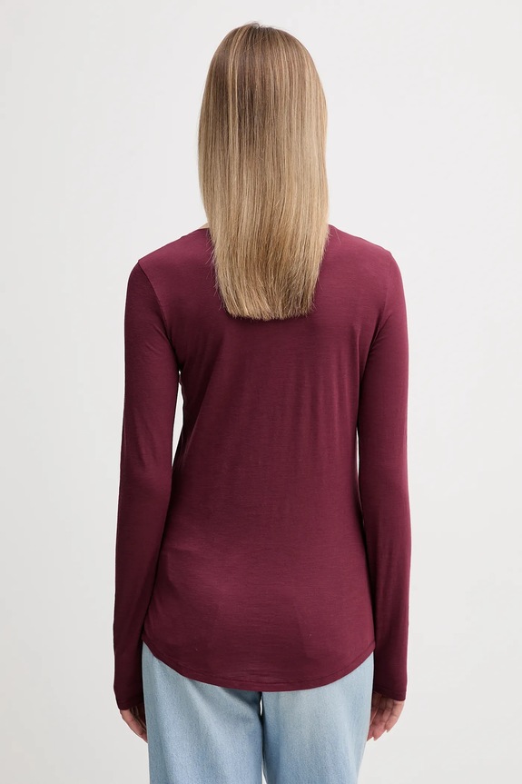 Odzież Sisley longsleeve 3TNHL119S bordowy