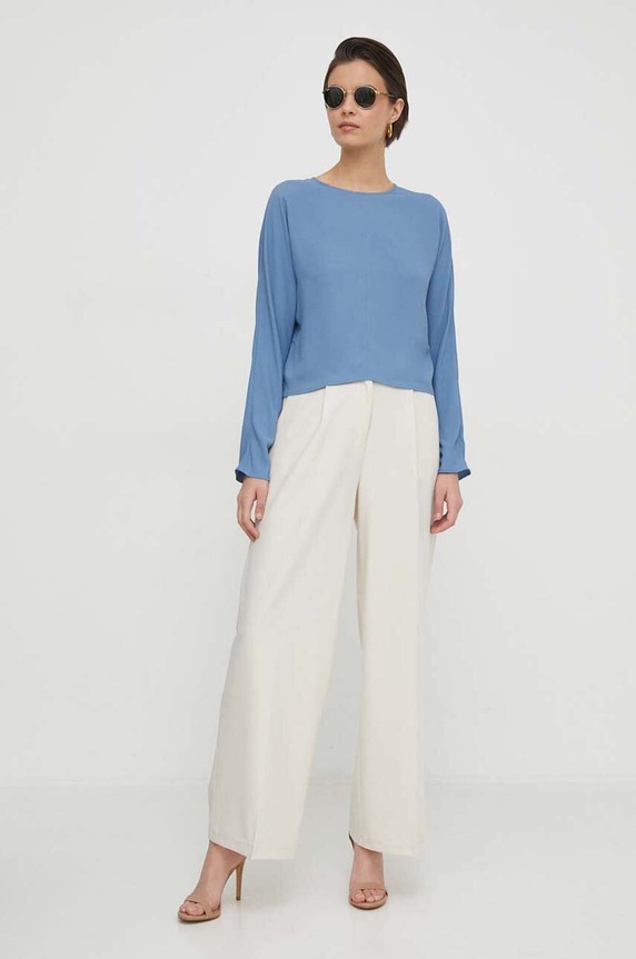 Sisley bluzka 5UTDLQ06J niebieski SS24