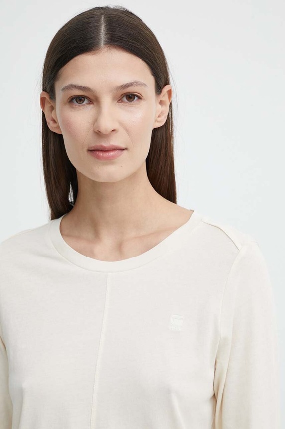G-Star longsleeve bawełniany bawełna beżowy D24514.4107