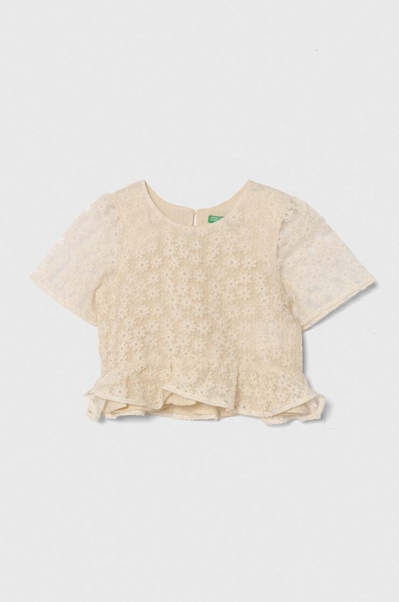 United Colors of Benetton bluzka dziecięca casual beżowy 5W8NCQ032.G.Seasonal