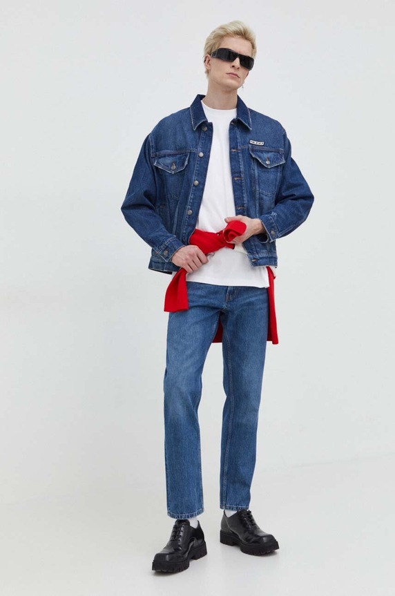 HUGO longsleeve bawełniany 50511045 biały SS24