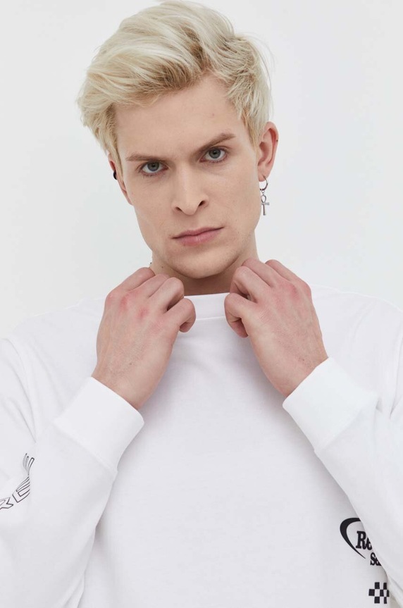 HUGO longsleeve bawełniany biały 50511045