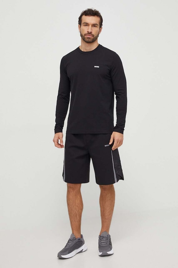 Tričko s dlhým rukávom Boss Green Tee Long 50506365 čierna AW25