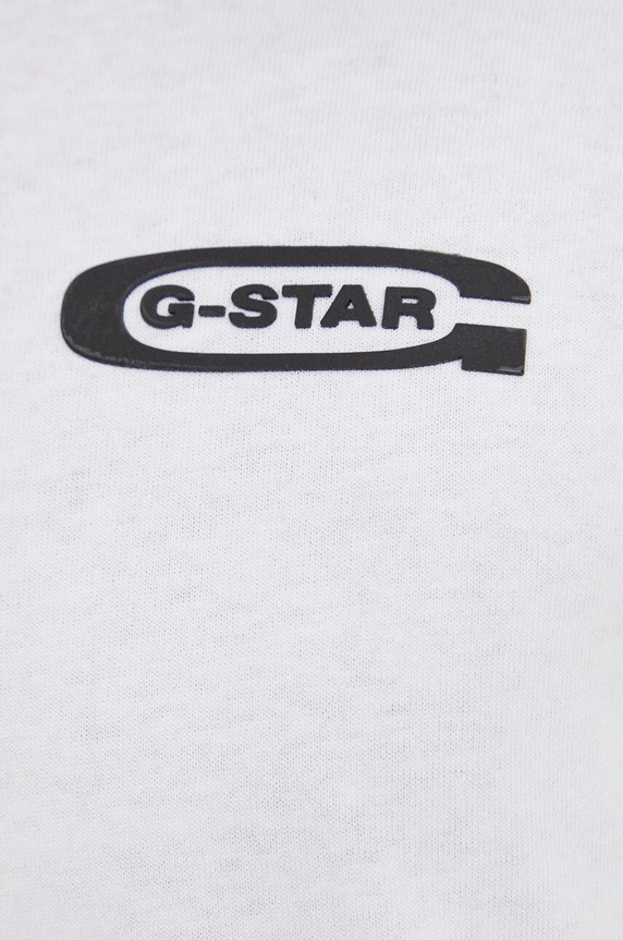 Βαμβακερή μπλούζα με μακριά μανίκια G-Star D23875.C336 λευκό