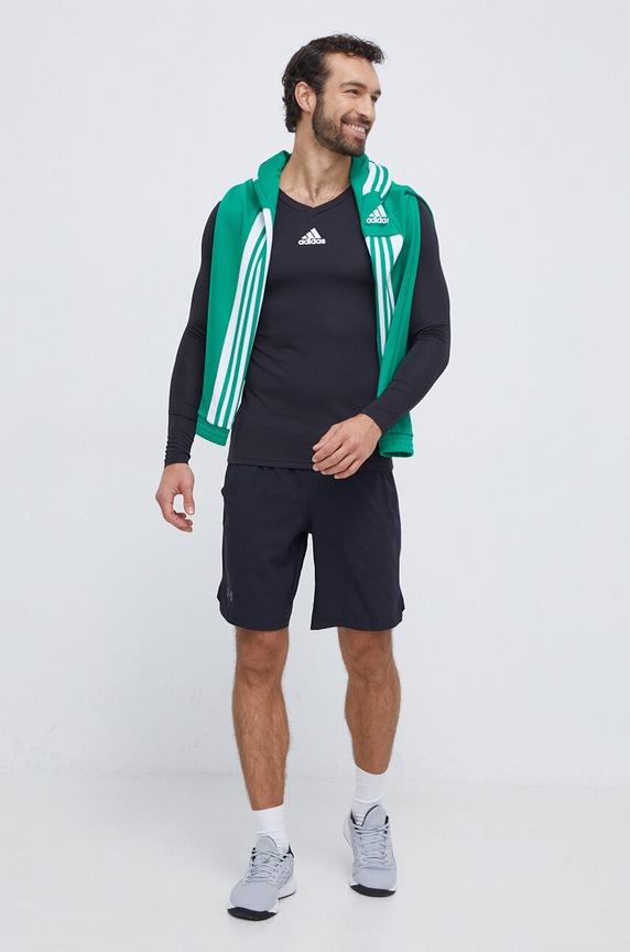 adidas Performance longsleeve de antrenament Team Base GN5677 negru AW24