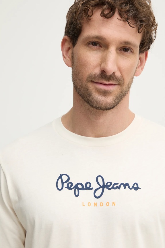 Pamučna majica Pepe Jeans Eggo bež PM508209