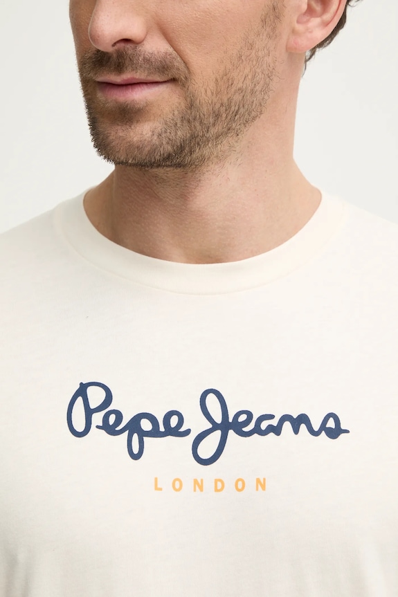 Pamučna majica Pepe Jeans Eggo PM508209 bež