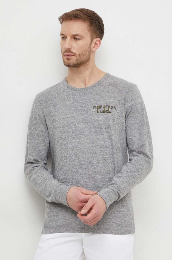 Bavlnené tričko s dlhým rukávom Pepe Jeans CALEM PM509215 sivá SS24