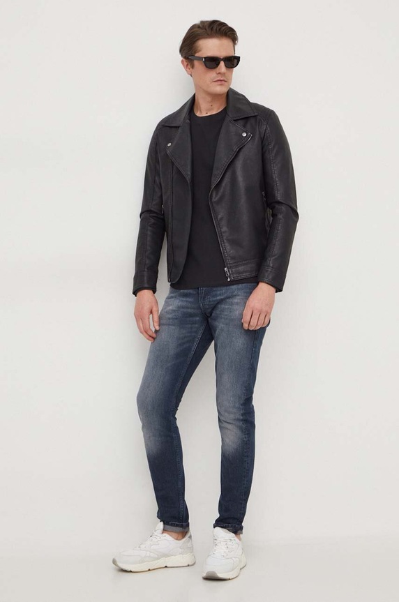 Pepe Jeans longsleeve bawełniany CONNOR LONG. PM509219 czarny SS24