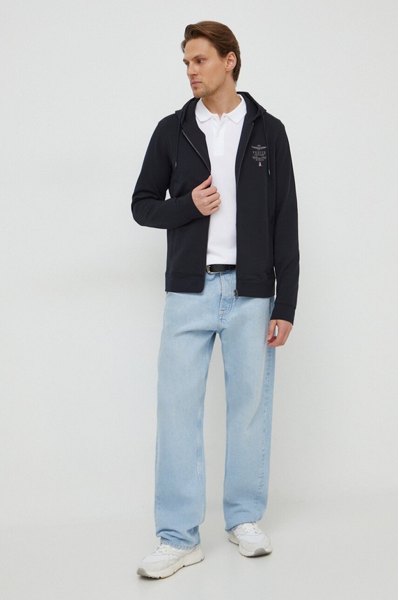 United Colors of Benetton longsleeve din bumbac 3089J3204 alb AW25