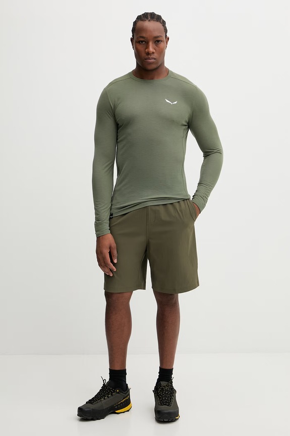 Salewa longsleeve sportivo Puez Dry 00.0000028864 verde SS26