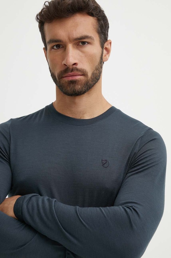 Sportovní tričko s dlouhým rukávem Fjallraven Abisko Wool námořnická modř F87194.555