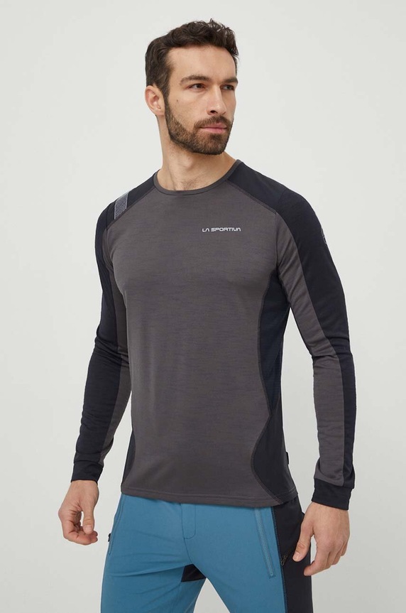 Dječja sportska majica dugih rukava LA Sportiva Beyond Planet friendly siva P51900999