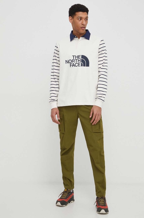 Pamučna majica dugih rukava The North Face NF0A8704SVO1 bež SS24