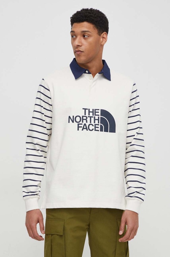 Pamučna majica dugih rukava The North Face bež NF0A8704SVO1
