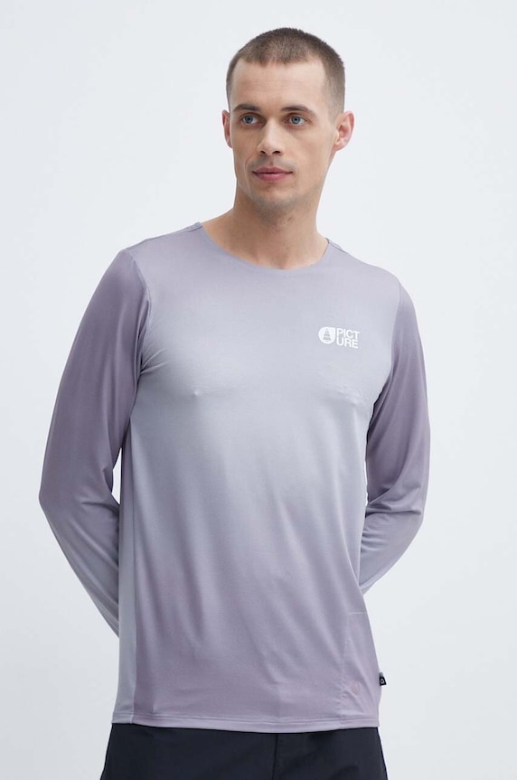 Picture longsleeve sportowy Osborn Printed regular fioletowy MTS1074