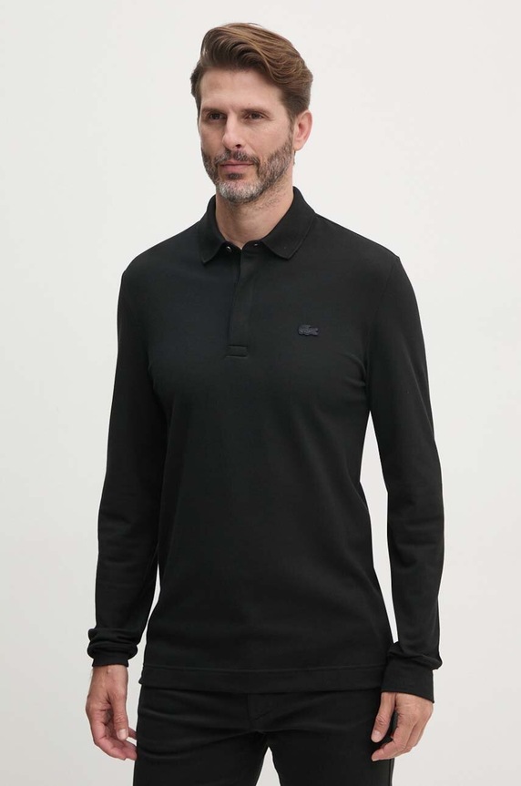 Lacoste camicia a maniche lunghe semplice nero PH2481