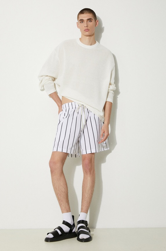 MKI MIYUKI ZOKU pamut hosszúujjú Loose Gauge Long Sleeve LOOSE.GAUGE.LONG.SLEEVE fehér SS24