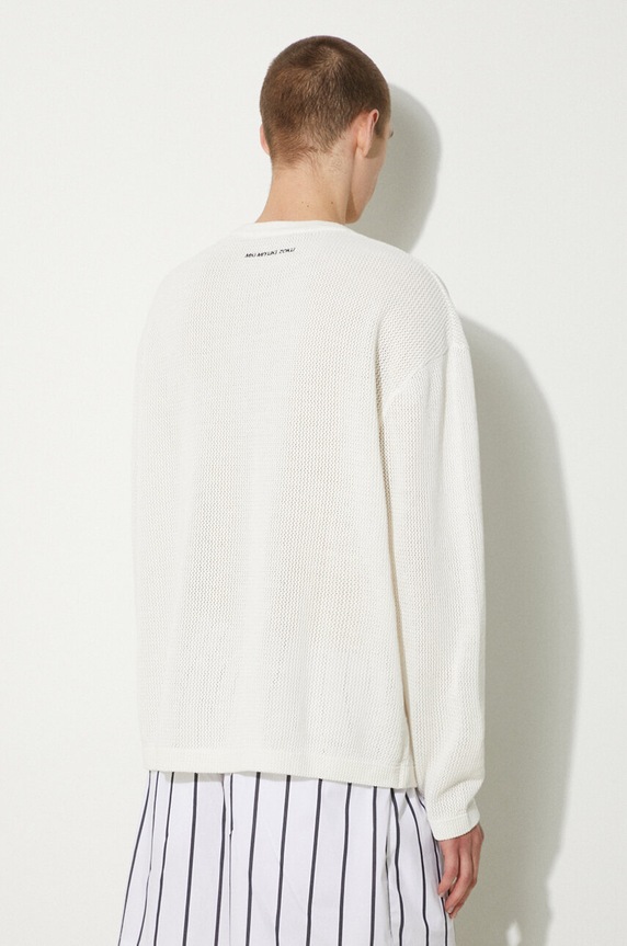 Ruházat MKI MIYUKI ZOKU pamut hosszúujjú Loose Gauge Long Sleeve LOOSE.GAUGE.LONG.SLEEVE fehér