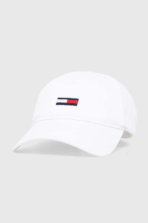 Tommy Jeans czapka z daszkiem bawełniana aplikacja biały AW0AW15842