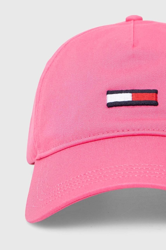 Tommy Jeans czapka z daszkiem bawełniana AW0AW15842 różowy AW24