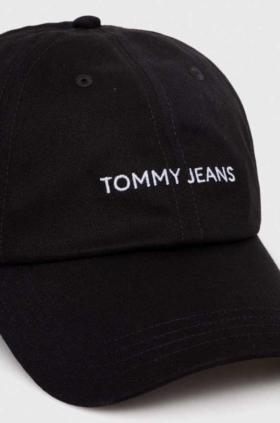 Tommy Jeans czapka z daszkiem bawełniana AW0AW15845 czarny SS24