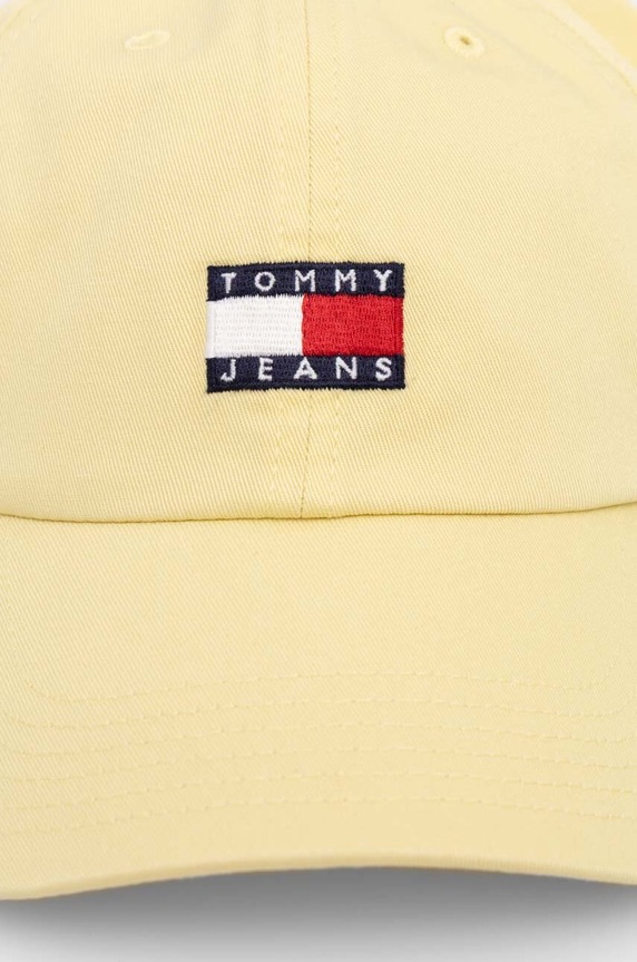 Akcesoria Tommy Jeans czapka z daszkiem bawełniana AW0AW15848 żółty