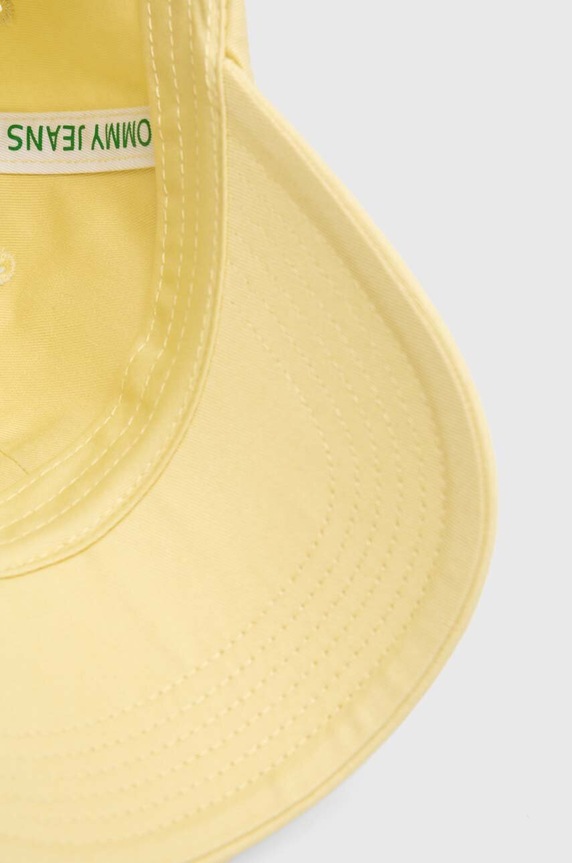 Tommy Jeans czapka z daszkiem bawełniana żółty AW0AW15848