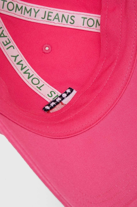 Bavlnená šiltovka Tommy Jeans ružová AW0AW15848