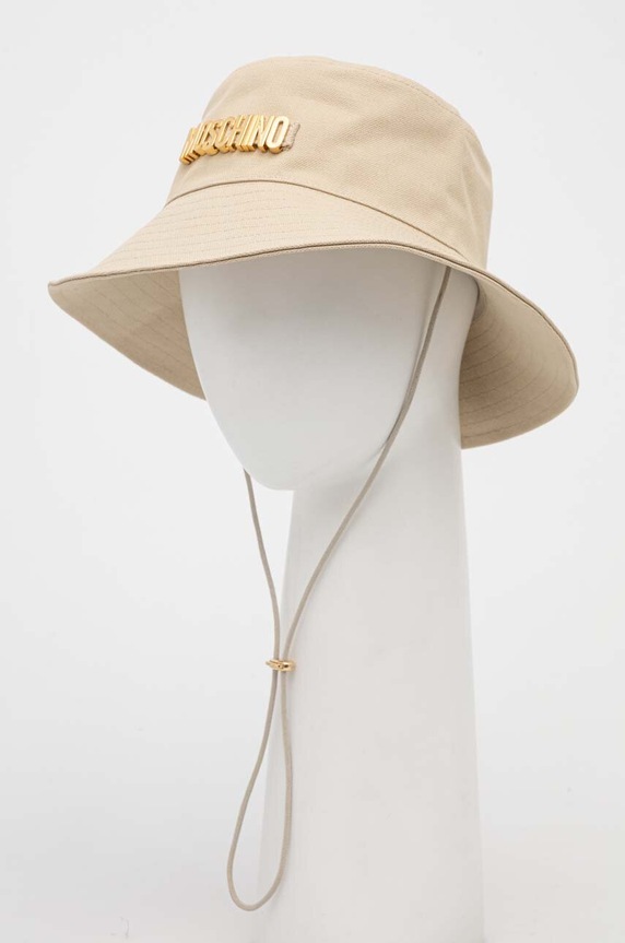 Bavlněná čepice Moschino M3094.65408 béžová SS24