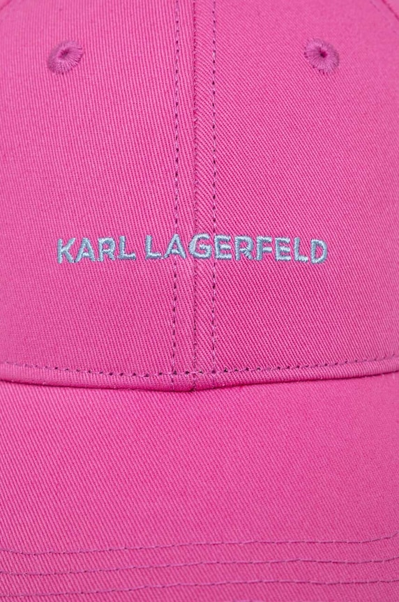 Karl Lagerfeld pamut baseball sapka 240W3408 rózsaszín SS24