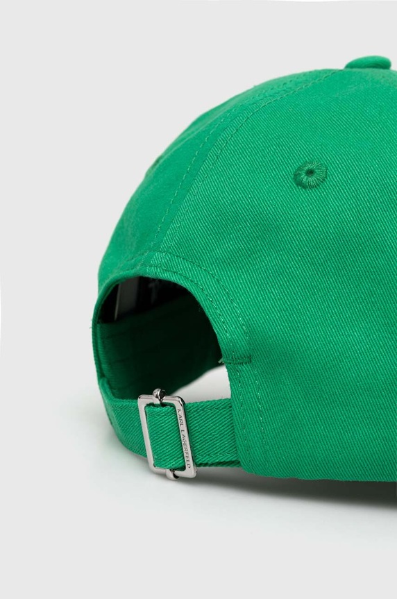 Kiegészítők Karl Lagerfeld pamut baseball sapka 240W3408 zöld