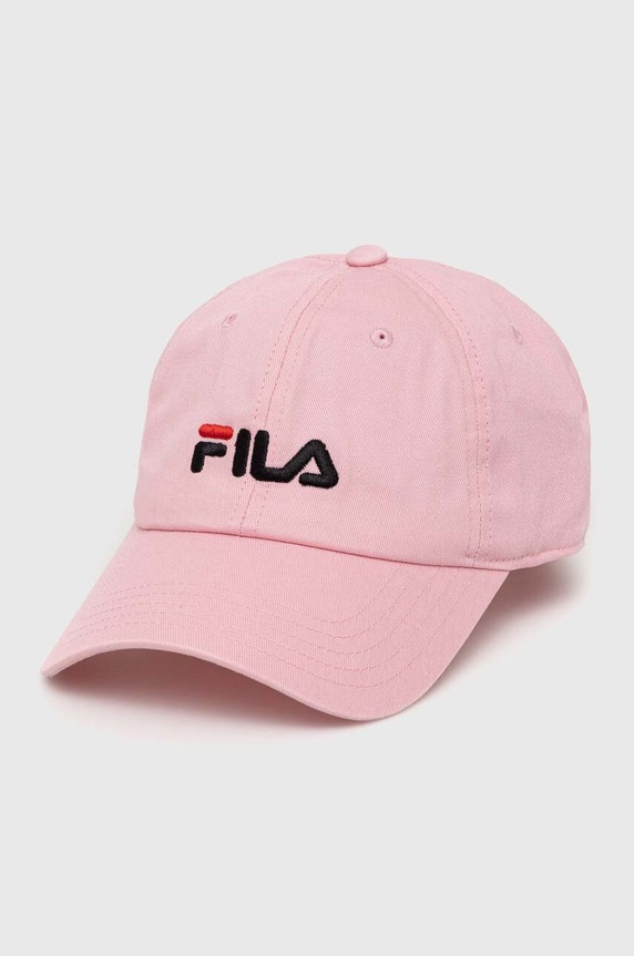 Памучна шапка с козирка Fila Bangil памук розов FCU0070.D
