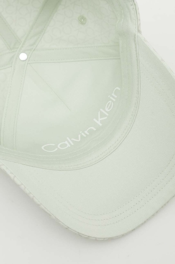 Bavlněná baseballová čepice Calvin Klein zelená K60K611999