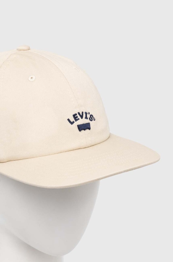 Bombažna bejzbolska kapa Levi's 000AG.0002 bež SS25
