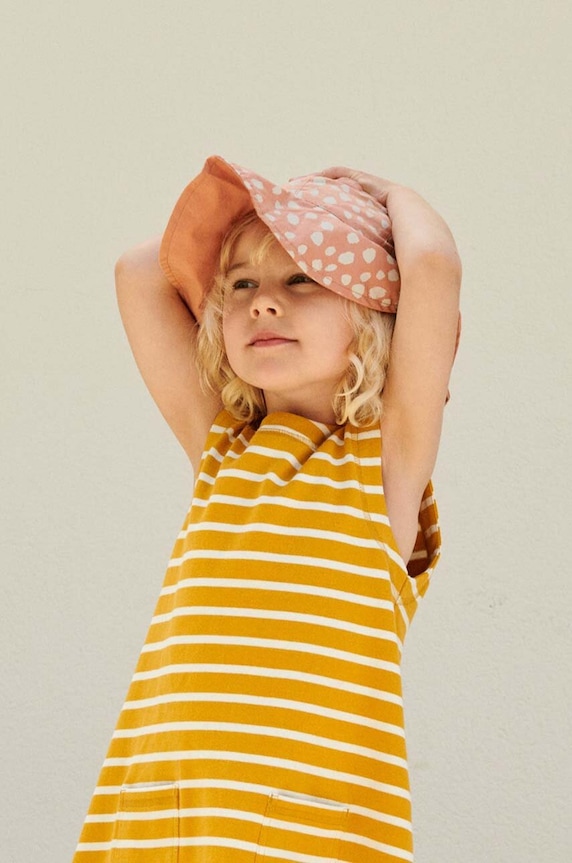 Dječji dvostrani šešir Liewood Amelia Reversible Sun Hat Planet friendly roza LW17697