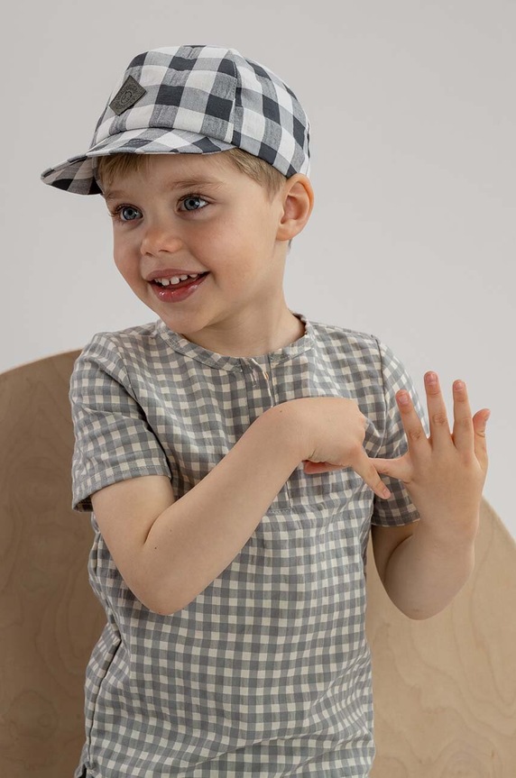 Jamiks czapka z daszkiem bawełniana dziecięca CORA czarny CORA.or.Nak.JLW089.G