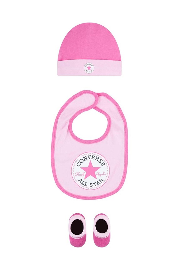 Converse komplet bawełniany niemowlęcy NC0224.G różowy