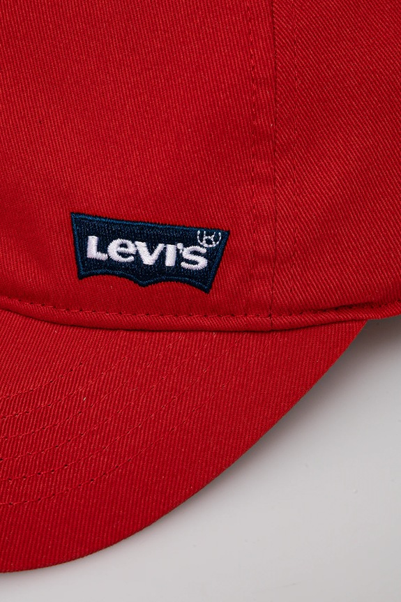 Παιδικό βαμβακερό καπέλο μπέιζμπολ Levi's LAN RICHMOND BATWING CURVE BRI 9A8615 κόκκινο SS25