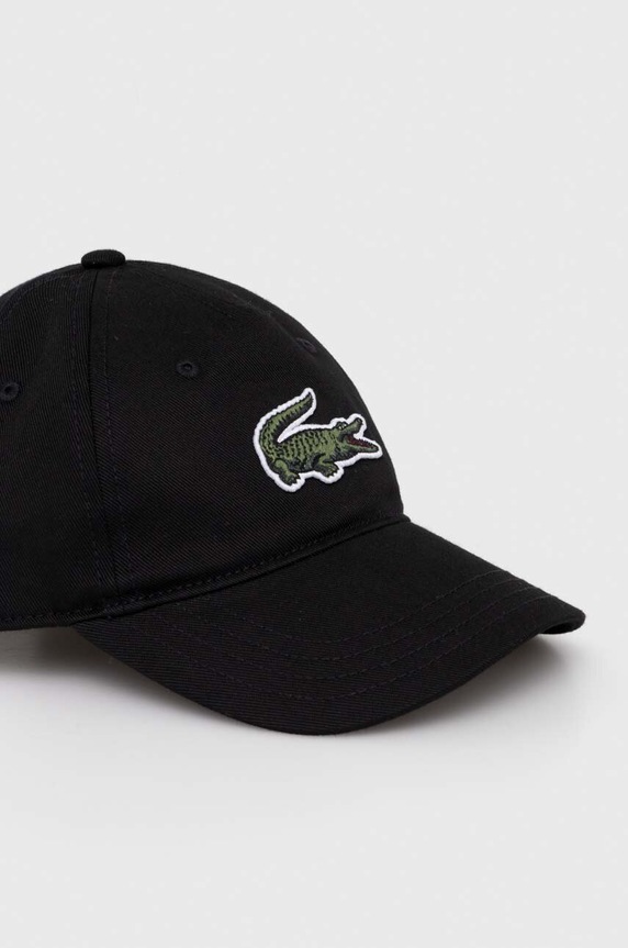 Pamučna kapa sa šiltom za bebe Lacoste RK7351 crna SS24