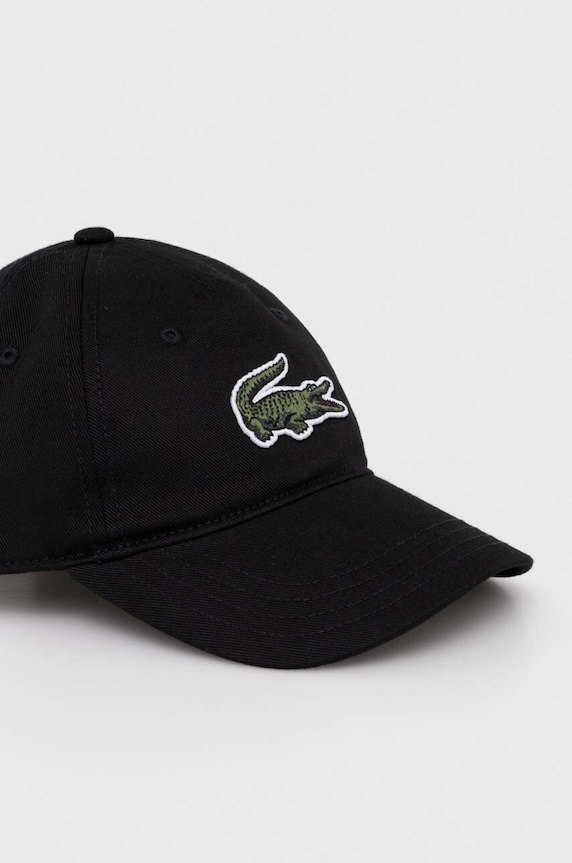 Pamučna kapa sa šiltom za bebe Lacoste RK7351 crna SS24