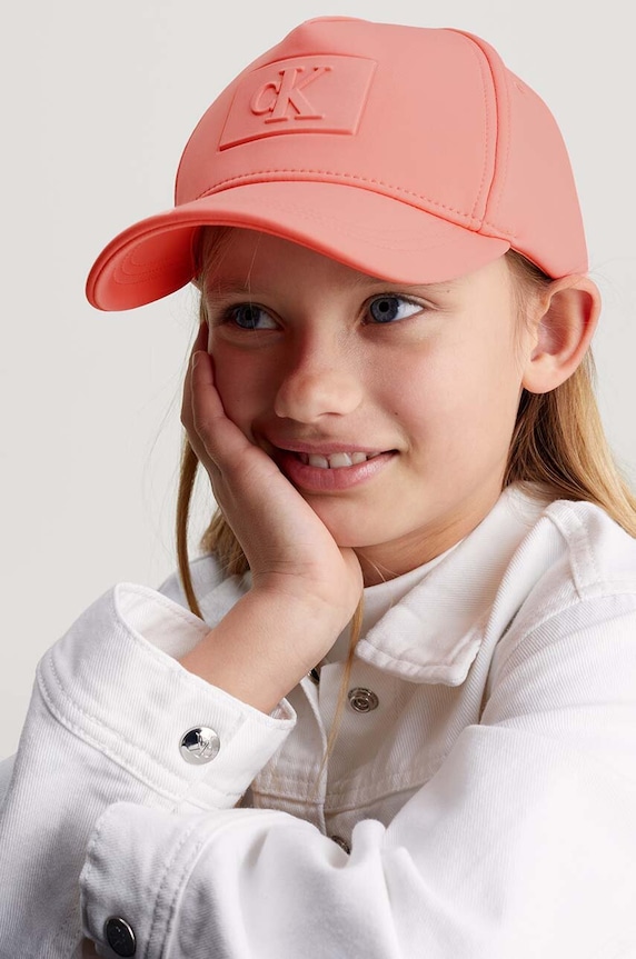 Detská baseballová čiapka Calvin Klein Jeans IU0IU00591.PPYH oranžová