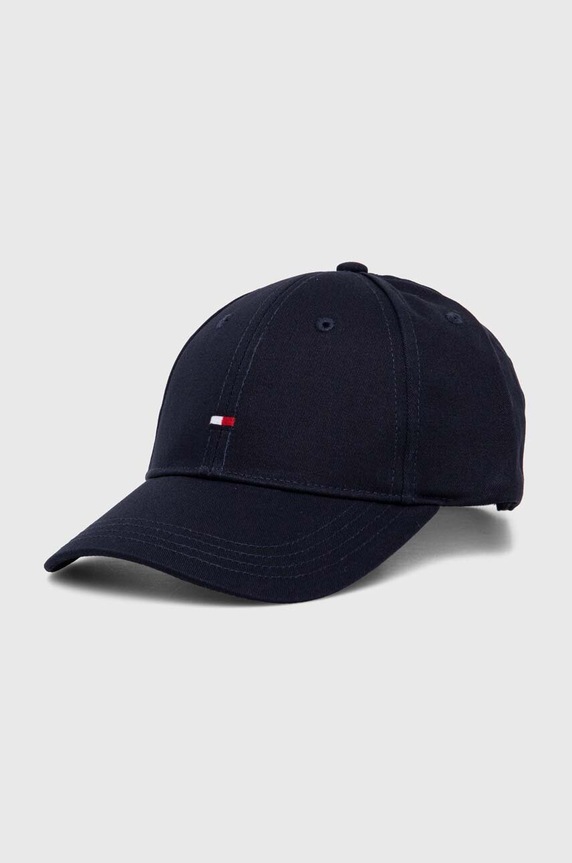 Παιδικό βαμβακερό καπέλο μπέιζμπολ Tommy Hilfiger βαμβάκι σκούρο μπλε AU0AU01528.PPYH
