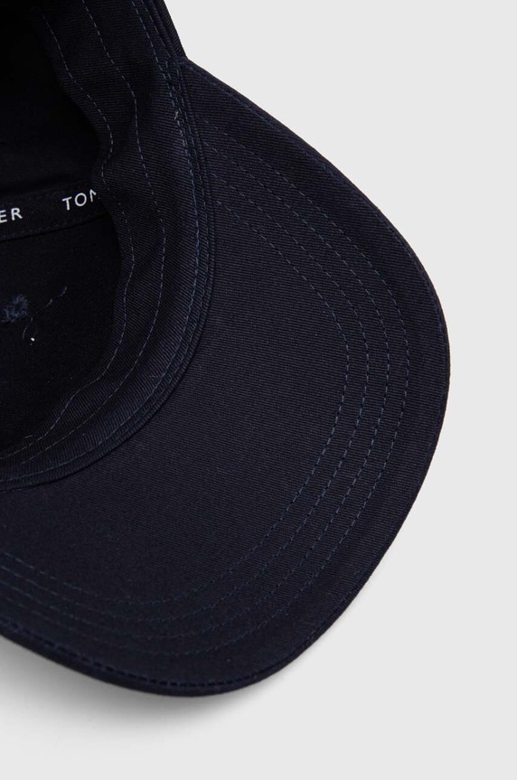 Παιδικό βαμβακερό καπέλο μπέιζμπολ Tommy Hilfiger σκούρο μπλε AU0AU01528.PPYH