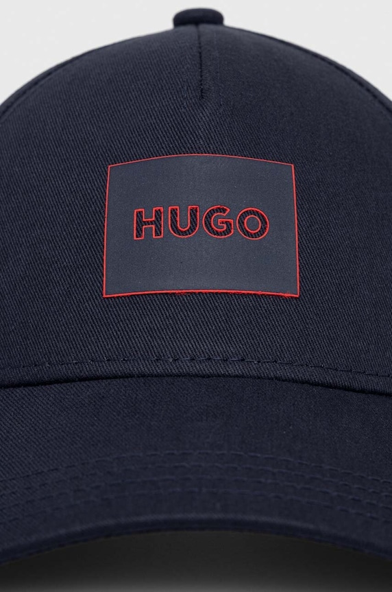 HUGO czapka z daszkiem bawełniana 50506053 granatowy SS24
