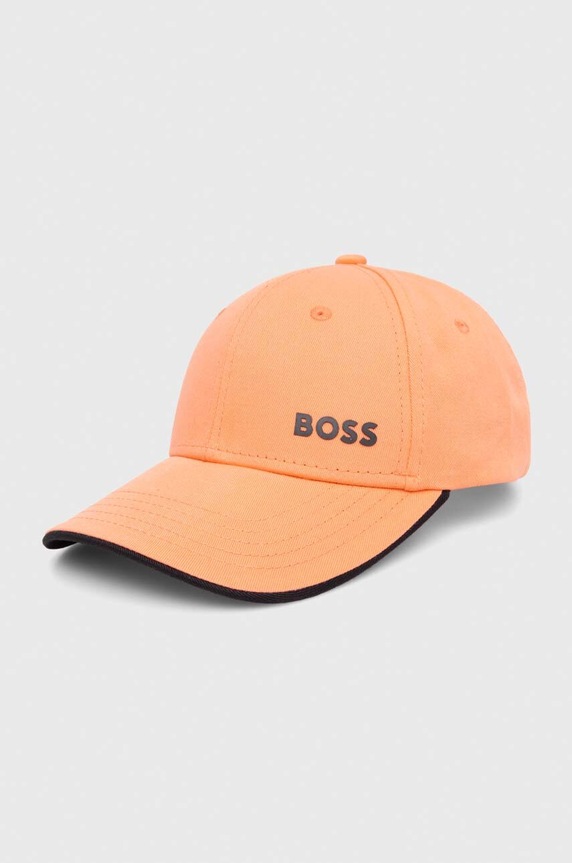 BOSS Green czapka z daszkiem bawełniana bawełna różowy 50505834
