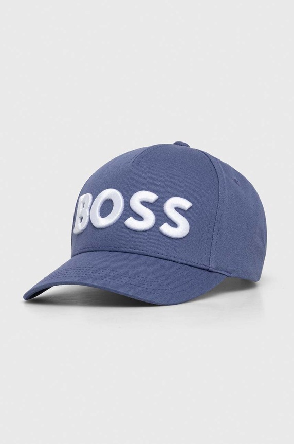 BOSS czapka z daszkiem aplikacja niebieski 50502178