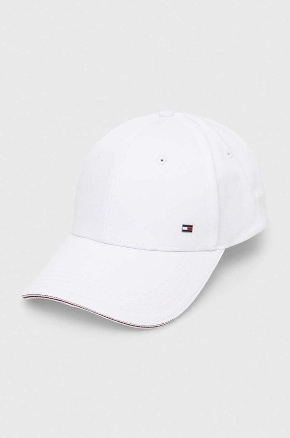 Tommy Hilfiger șapcă de bărbați de bumbac bumbac alb AM0AM12035