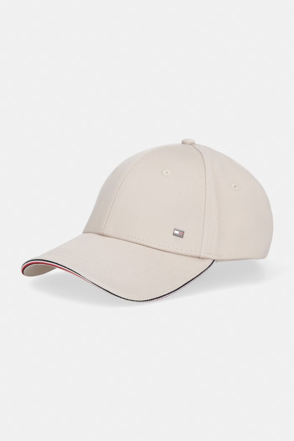 Tommy Hilfiger czapka z daszkiem męska bawełniana beżowy AM0AM12035