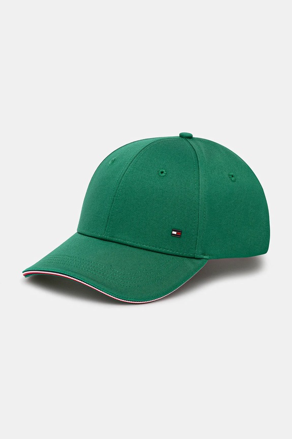 Tommy Hilfiger czapka z daszkiem męska bawełniana zielony AM0AM12035